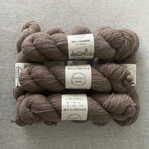NWT Nordic Yarn Nordic Yarn Eco Cashmere DK Colour 80010 Light Brown Lot of 8 - Picture 1 of 14